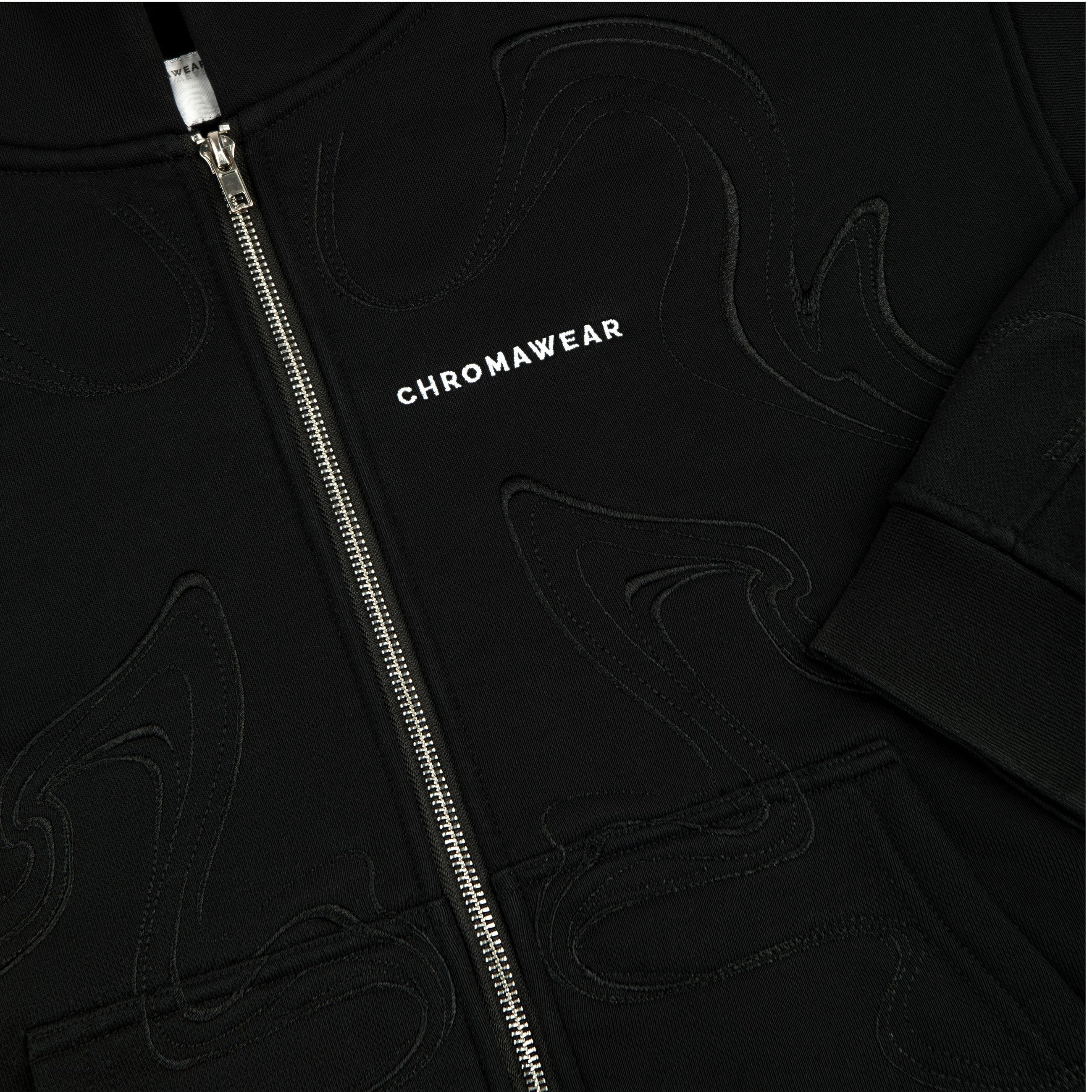 BLACK CHROMA ZIP-UP HOODIE