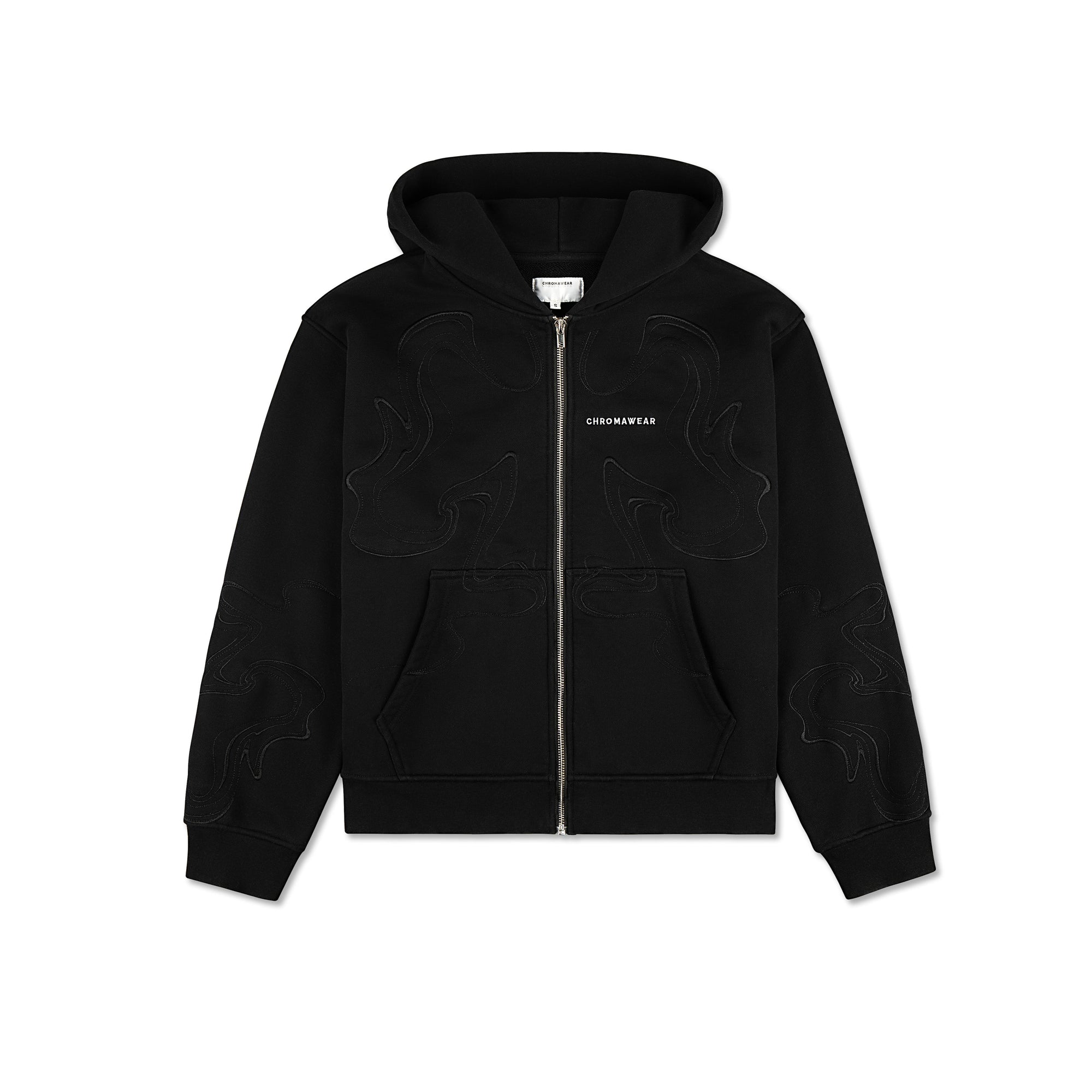 BLACK CHROMA ZIP-UP HOODIE