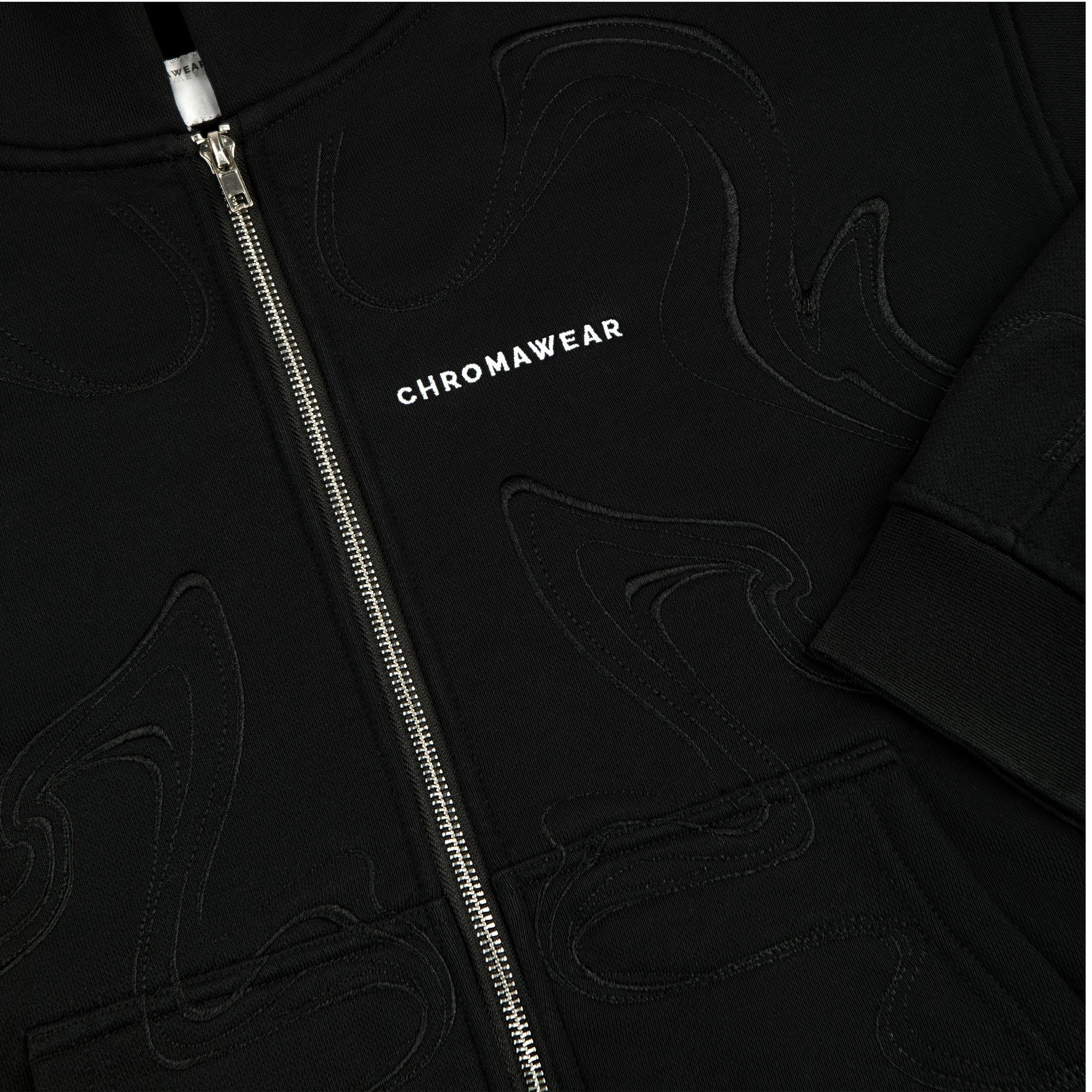 BLACK CHROMA ZIP-UP HOODIE